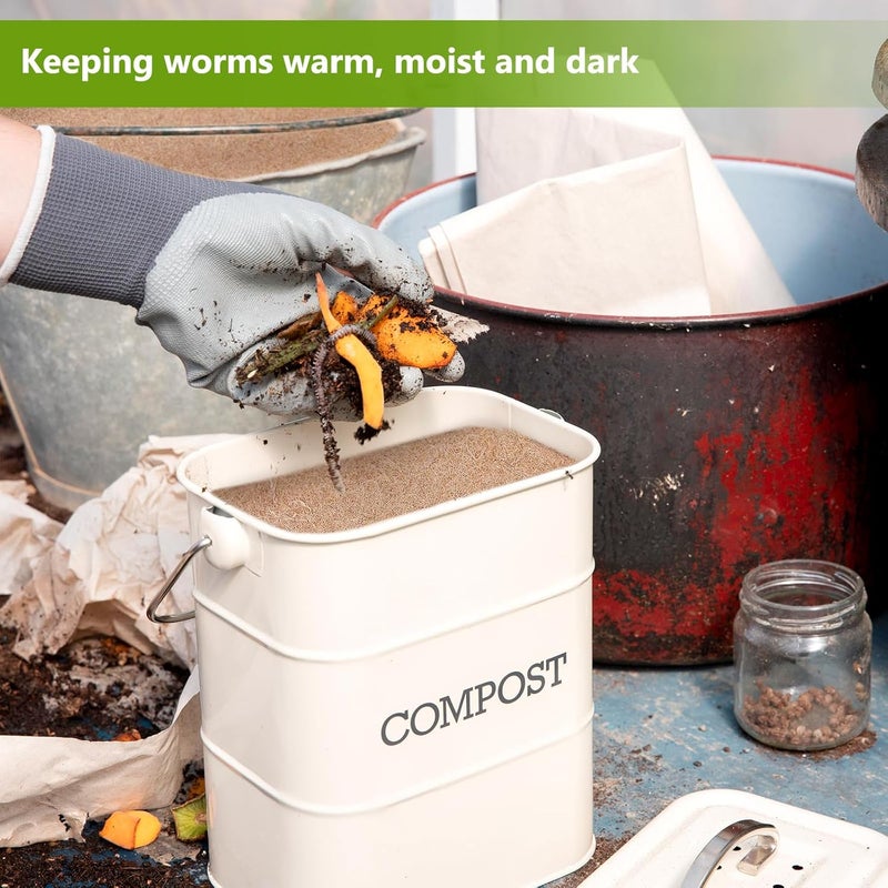 U0U 2 Pieces Worm Blanket Worm Bin Blanket,2 x 2Ft Wor m Blankets Subpod,Degradable Jute Fibre Blankets for Compost Bin,Farm Compost for Keep Worms Dark and Moist - Image 4